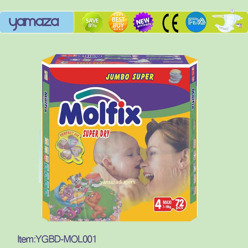 Molfix baby diapers,98/86/70/60 PCS PER BAG,jumbo package